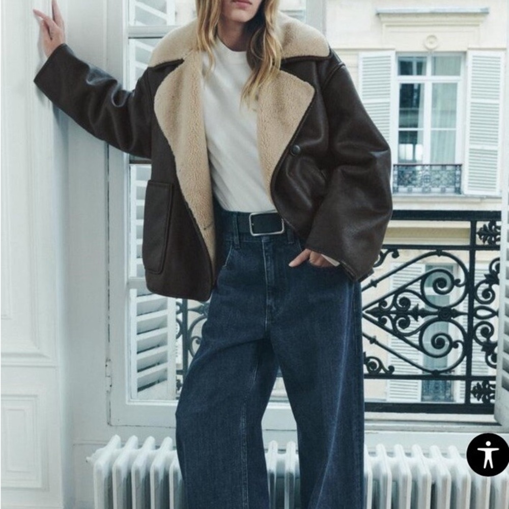 Zara Brown Shepra Lined Jacket in Brown